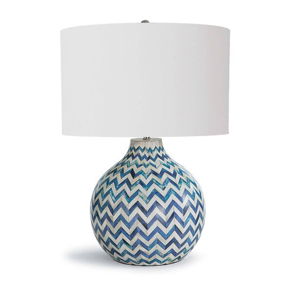 Chevron Bone Lamp in shades of blue
